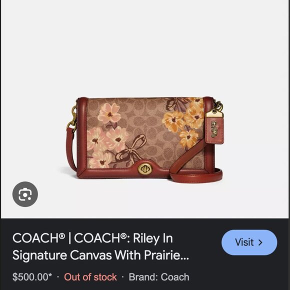 Coach 54652 Prairie Signature Riley Tan Rust Crossbody Bag - Picture 1 of 8